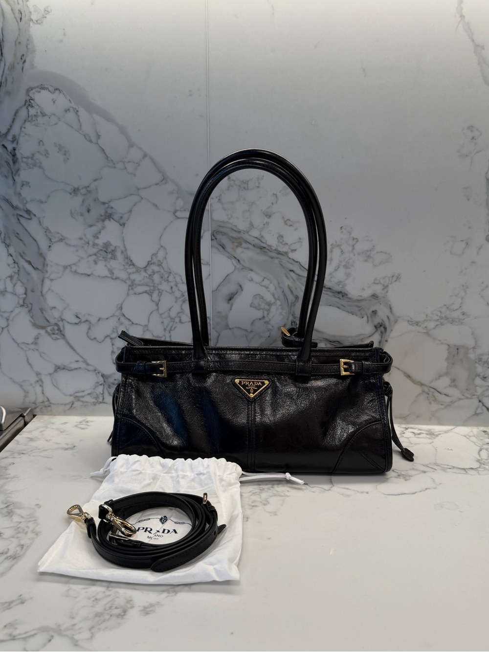 Prada Black Bonnie bag like new